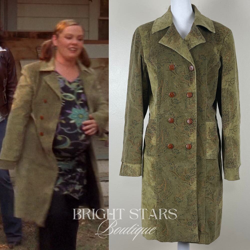 Rare Green Paisley Corduroy Coat ASO Sookie Gilmore Girls Bohemian Vintage Fall